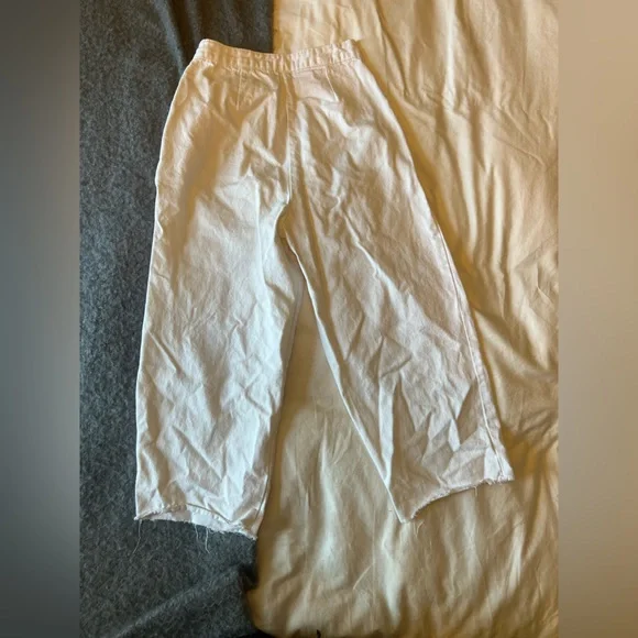 White balloon capri jeans - wide leg / straight leg jeans - Picture 7 of 7